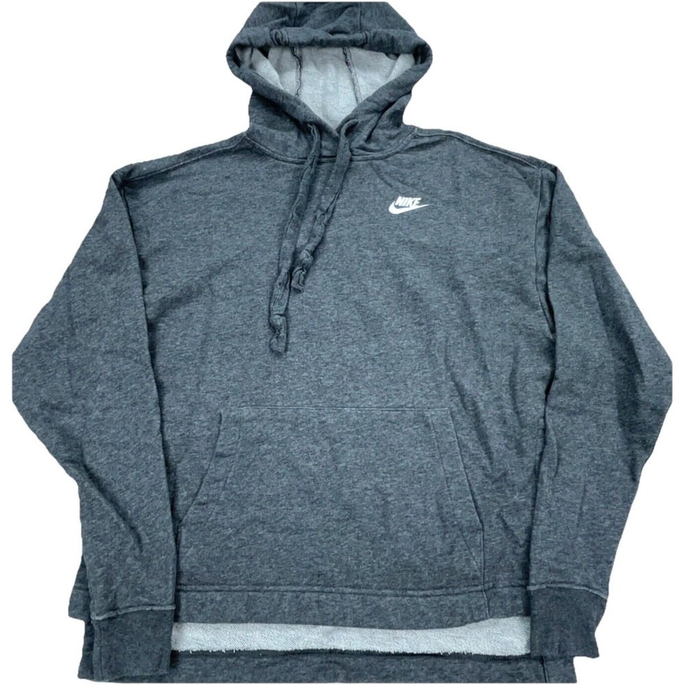 Nike Hoodie Women XS Gray White Sweatshirt Sweater Mini Swoosh‎ Oversized Basic